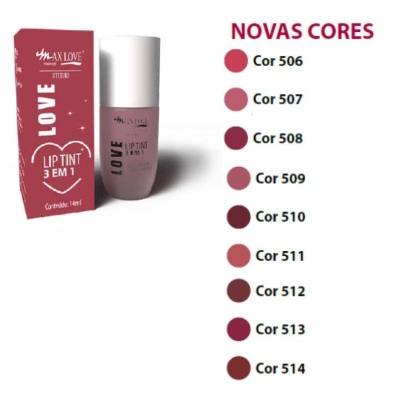 Lip Tint 3 em 1 Max Love Multifuncional_